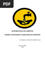 Higiene, Sanitização e Legislação Microbiologia de Alimentos