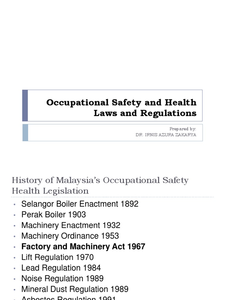 CHAP 2 Occupational Safety and Health Laws and Regulations PDF