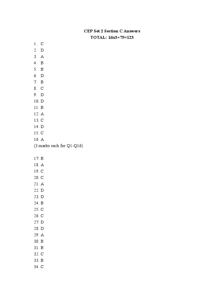 CEP Set 2 Section C Answers | PDF