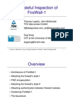 A Stateful Inspection of Firewall-1: Thomas Lopatic, John Mcdonald Tüv Data Protect GMBH