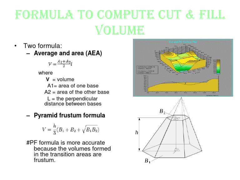 Formula To Compute Cut & Fill | PDF