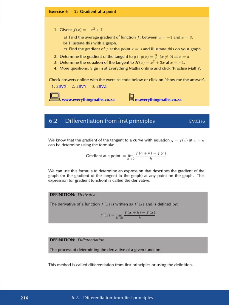 Gradient and Tangent Calculations | PDF | Teaching Methods & Materials ...