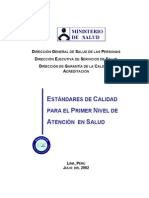 Estandares de Calidad Para 1er Nivel de Atención