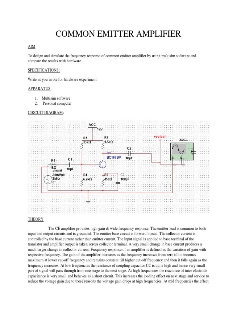 Ce Amplifier Pdf Amplifier Electrical Work