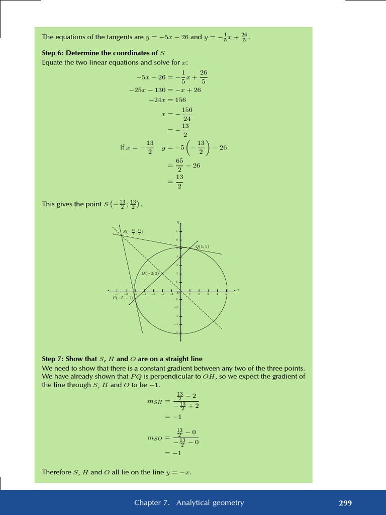 Tangent Equations and Point S Calculation | PDF | Line (Geometry ...