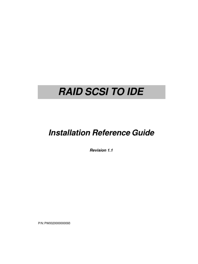 Raid Scsi To Ide Installation Reference Guide PDF Hard Disk Drive