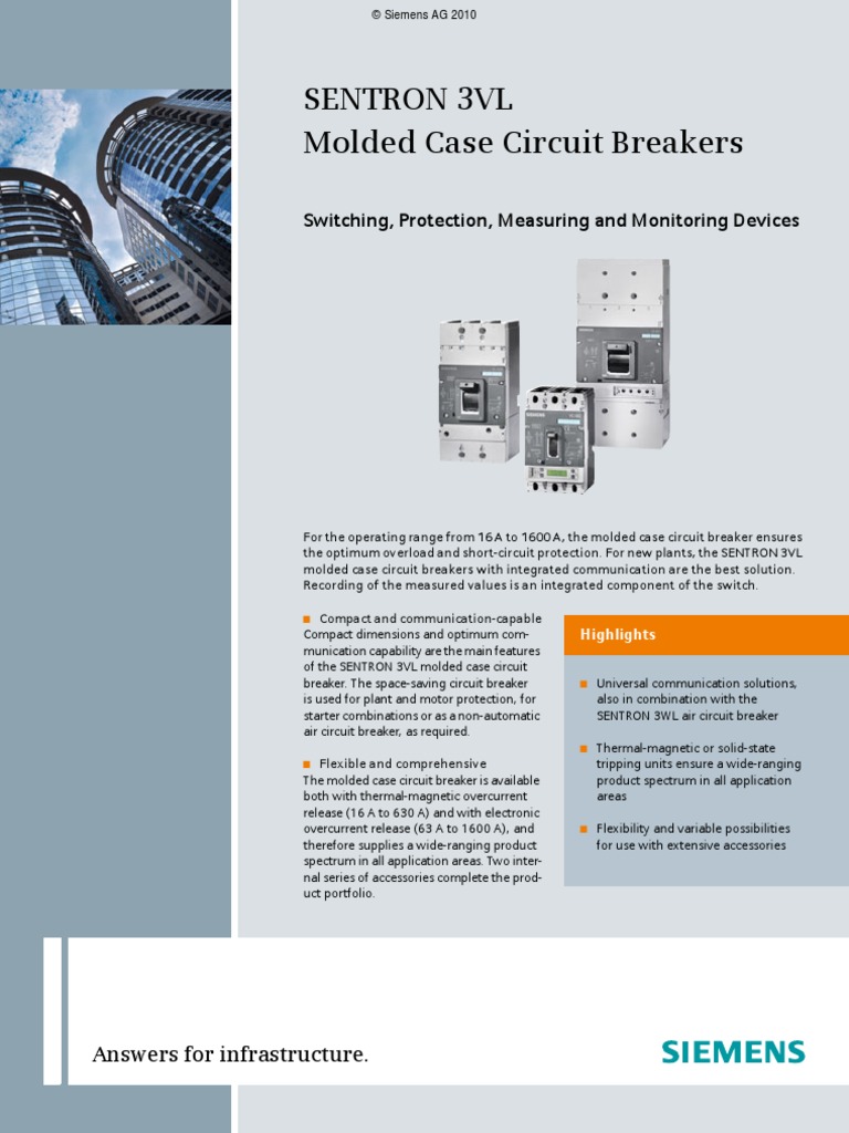 Siemens MCCB 3vl | PDF | Alternating Current | Switch