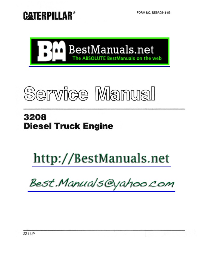 Caterpillar 3208 Diesel Engine SM Manual Copy One | Vehicle Technology |  Manufactured Goods