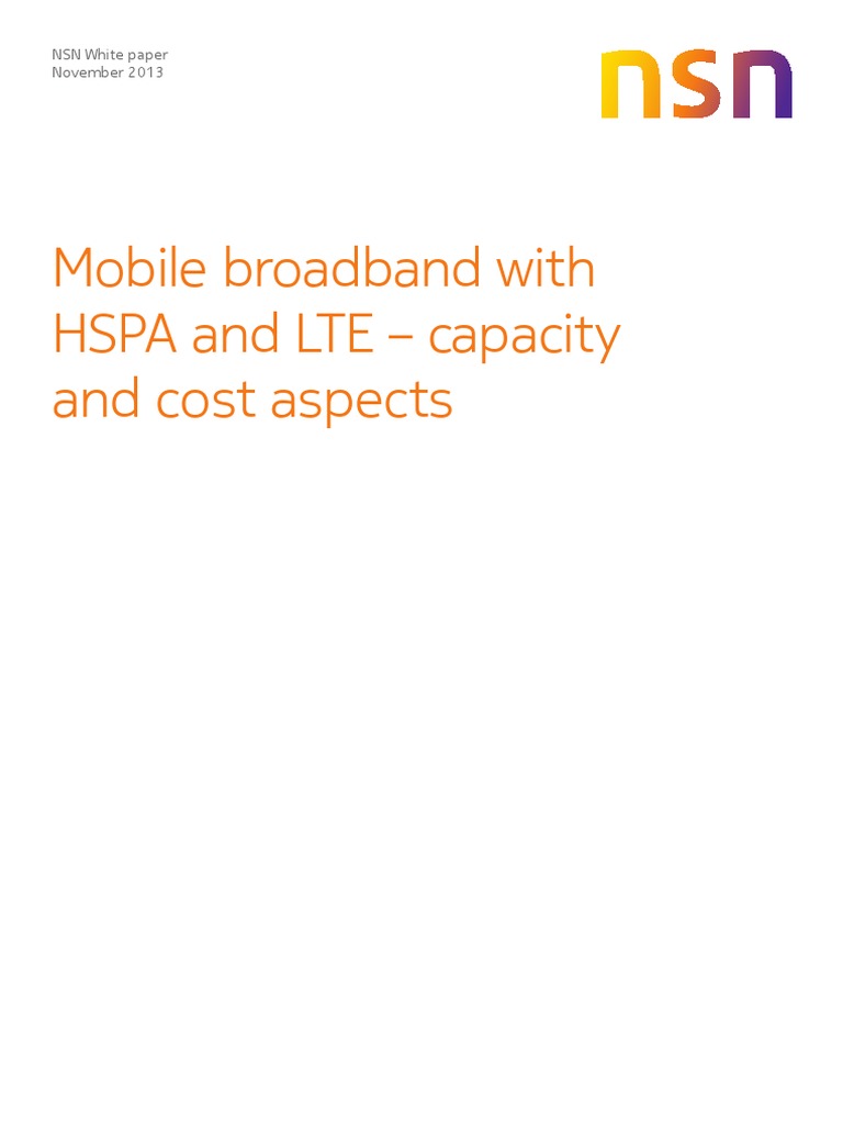 HSPA vs LTE: Capacity and Cost Analysis | PDF | Mobile Broadband | High ...