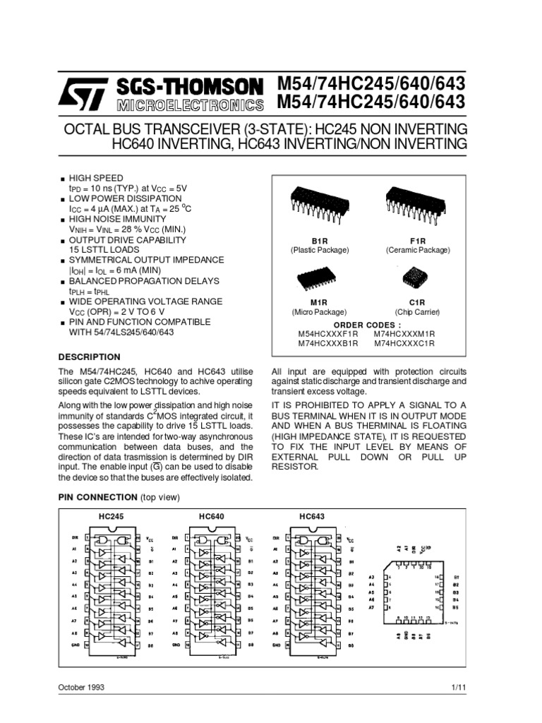 74HC245 | PDF | Integrated Circuit | Mosfet
