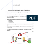 Electronic Communications 3: ANSWER ANY 100 Marks Worth of Questions