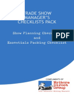 Trade Show Manager'S Checklists Pack: Show Planning Checklist and Essentials Packing Checklist