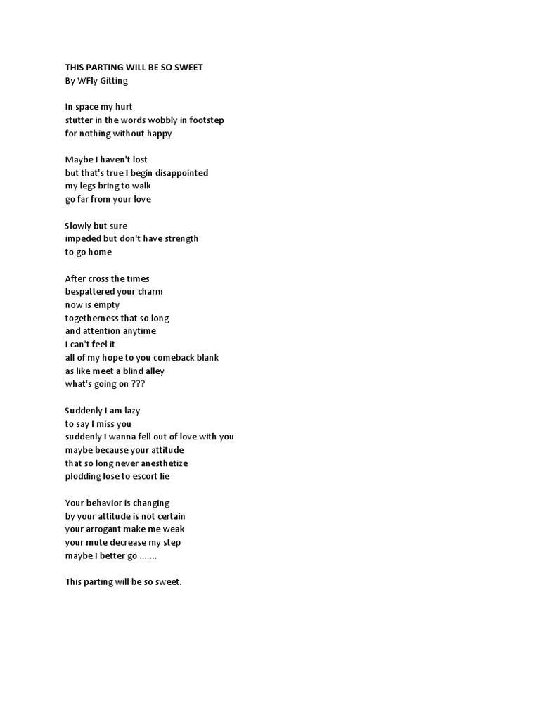 Sweet Parting: A Poetic Reflection | PDF | Poetry
