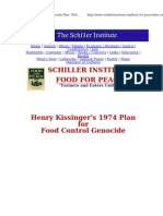 Schiller Institute Food For Peace: Henry Kissinger's 1974 Plan For Food Control Genocide