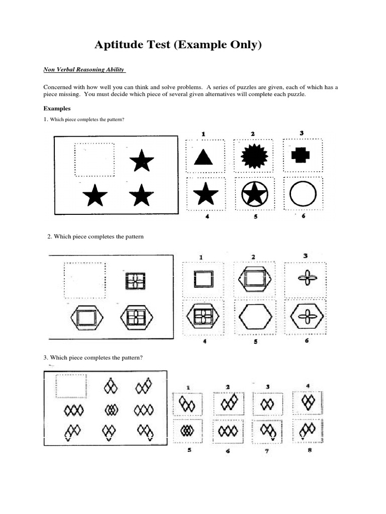 Aptitude Test Examples and Patterns | PDF | Language Arts & Discipline