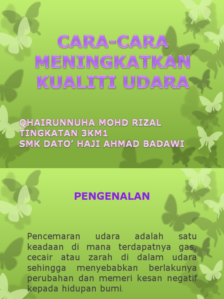 Cara Cara Meningkatkan Kualiti Udara Pdf