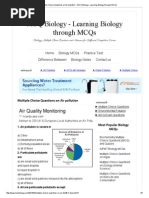 Download Multiple Choice Questions on Air pollution  MCQ Biology - Learning Biology through MCQs by Saddy Khan SN236119845 doc pdf