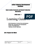 Learning Guide (LO1) Leather Goods Production