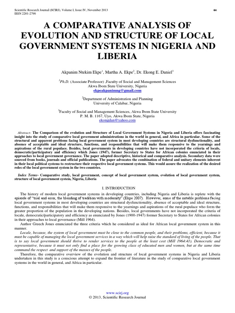 A Comparative Analysis of Evolution and Structure of Local Government ...