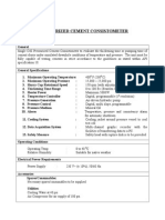 Specification for Pressurized Cement Consistometer