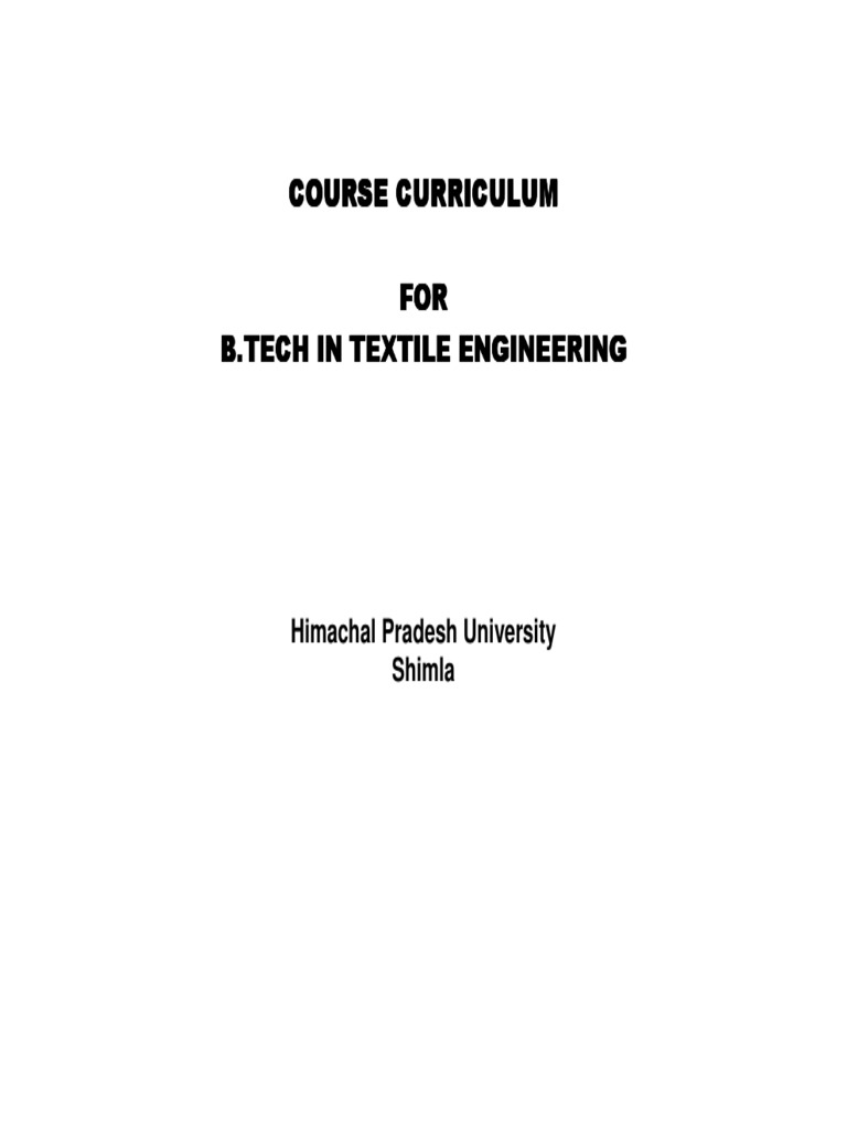 Syllabus Textile Engg. 3rd8th Sem. PDF Spinning (Textiles) Fibers