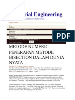 Metode Numeric Penerapan Metode Bisection Dalam Dunia Nyata - Industrial Engineering