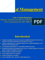 Financial Management Capital Budgeting Methods NPV IRR Payback