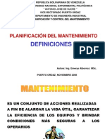 Planificacion Del Mantenimiento