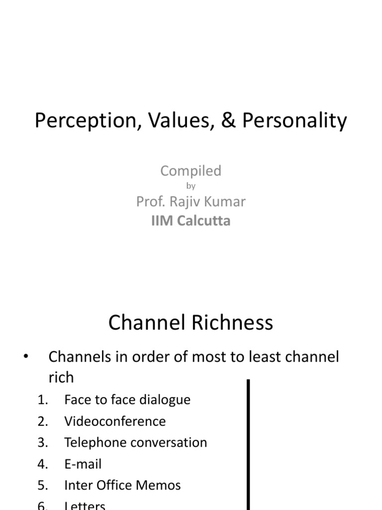 Understanding Perception and Personality | PDF | Behavioural Sciences ...