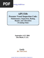 API 510 Pressure Vessel Inspection (Training Material)