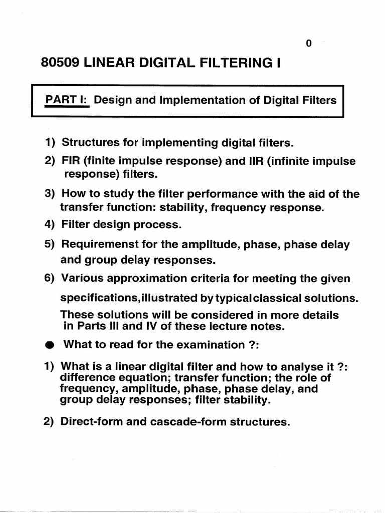 Design and Implementation of Digital Filters, Professor Tapio Saramäki ...