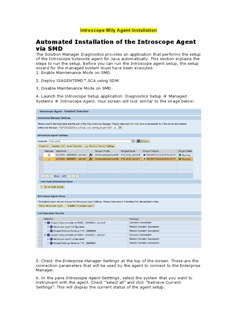 Introscope Wily Agent Installation Guide | PDF | Directory (Computing ...