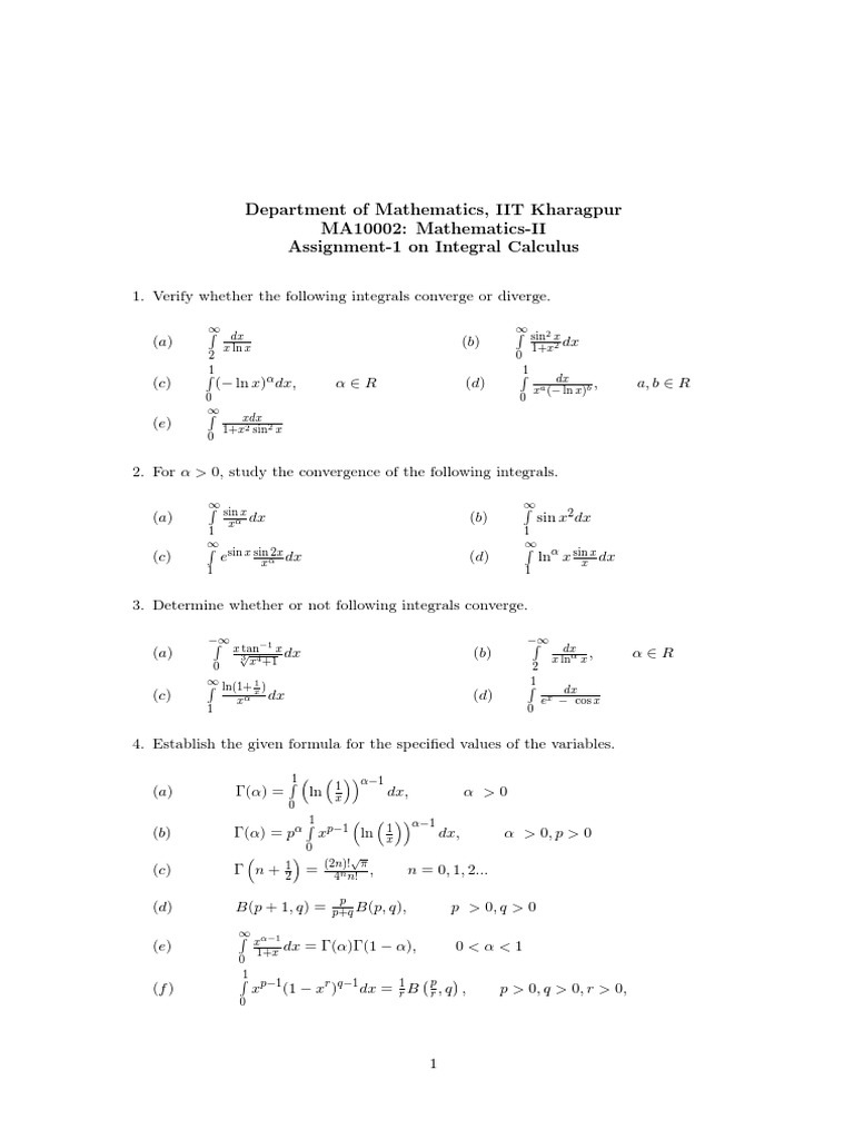 Advanced Calculus Assignment | PDF