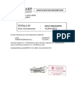 Registro de constitución de E.I.R.L. Computouch en Cañete