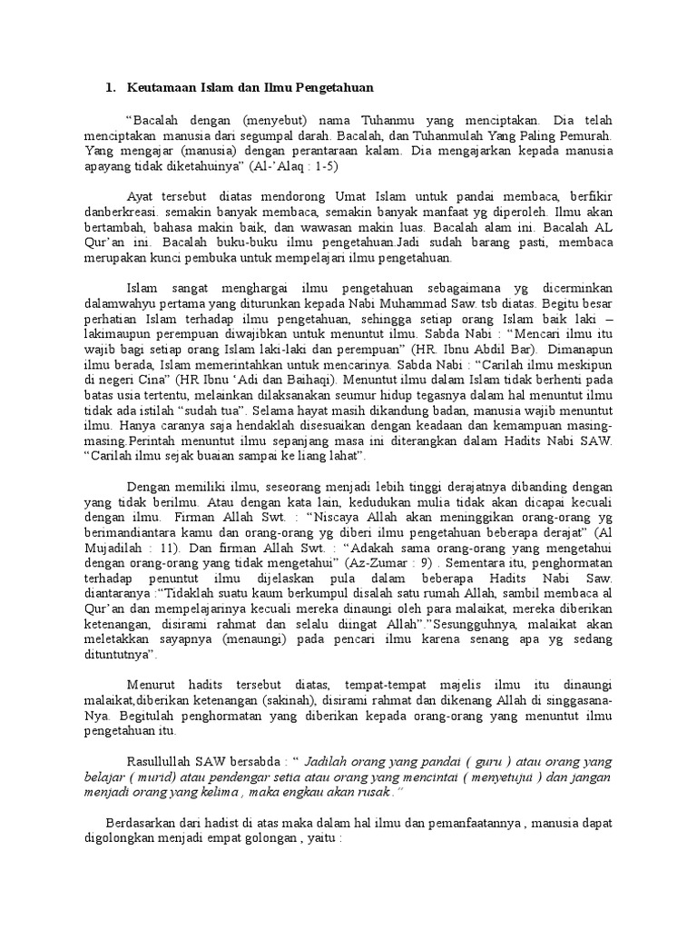 soal tentang Al Islam dan Kemuhammadiyahan