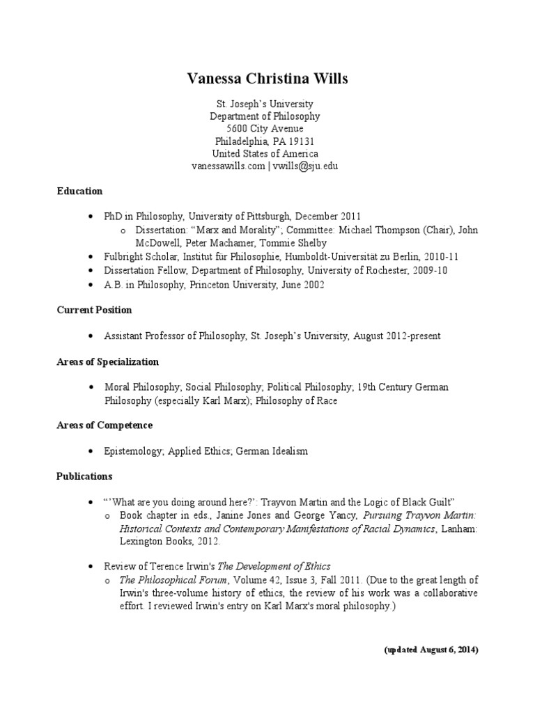 Vanessa Wills: Philosophy Profile | PDF | Logic | Truth