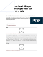 La Figura de Homicidio Por Omisión Impropia Debe Ser Utilizada en El País