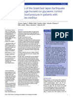 Effects of The Great East Japan Earthquake and Huge Tsunami On Glycaemic Control and Blood Pressure in Patients With Diabetes Mellitus