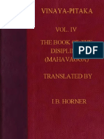Horner I B Tr Book of the Discipline Vinaya Pitaka Vol IV Mahavagga 568p 2