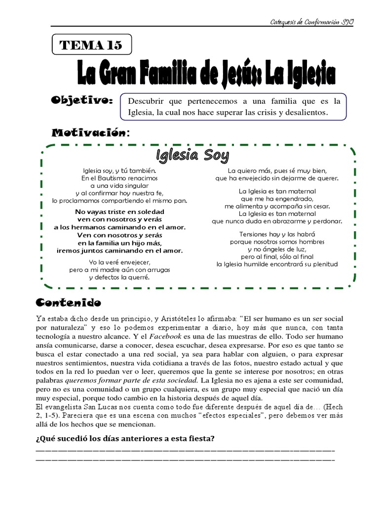 La Iglesia: Nuestra Familia en Cristo | PDF | Iglesia Católica | Cristo ...