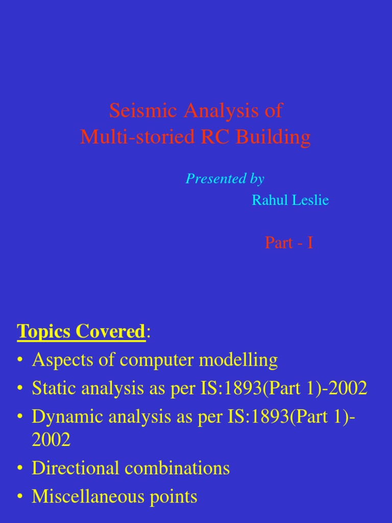 Seismic Analysis of RC Building | PDF | Foundation (Engineering) | Deep ...