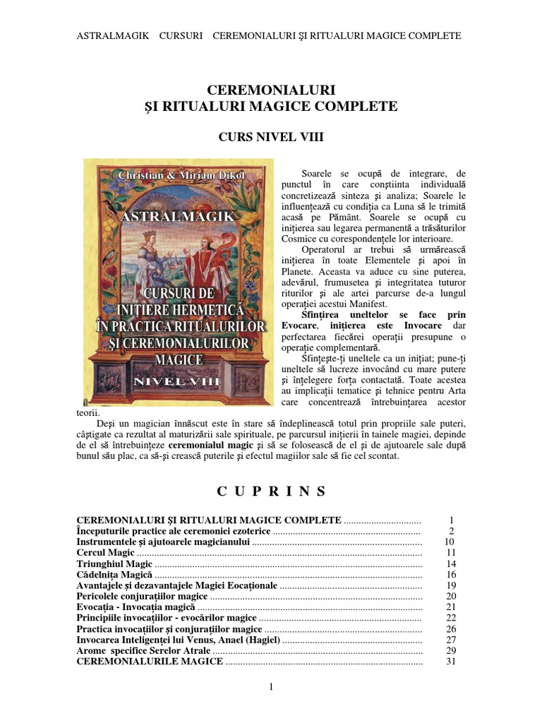 Ceremonialuri Si Ritualuri Magice Complete Curs8 | PDF