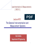 The General Instrumentation and Measurement Systems: Engineering Experimentation & Measurements (EK312