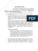 Acta de Junta General de Accionistas. Aumento de Capital Po Capitalización de Utilidades. Sac