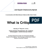 What Is Critique?: Judith Butler and Gayatri Chakravorty Spivak