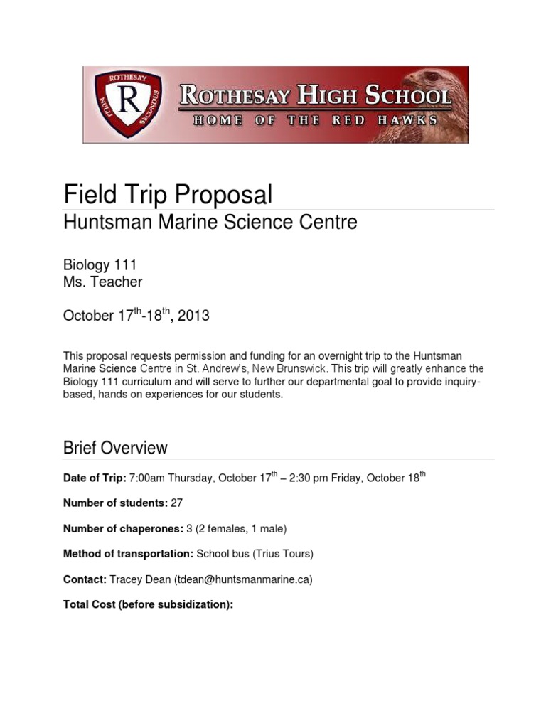 contoh proposal field trip sma