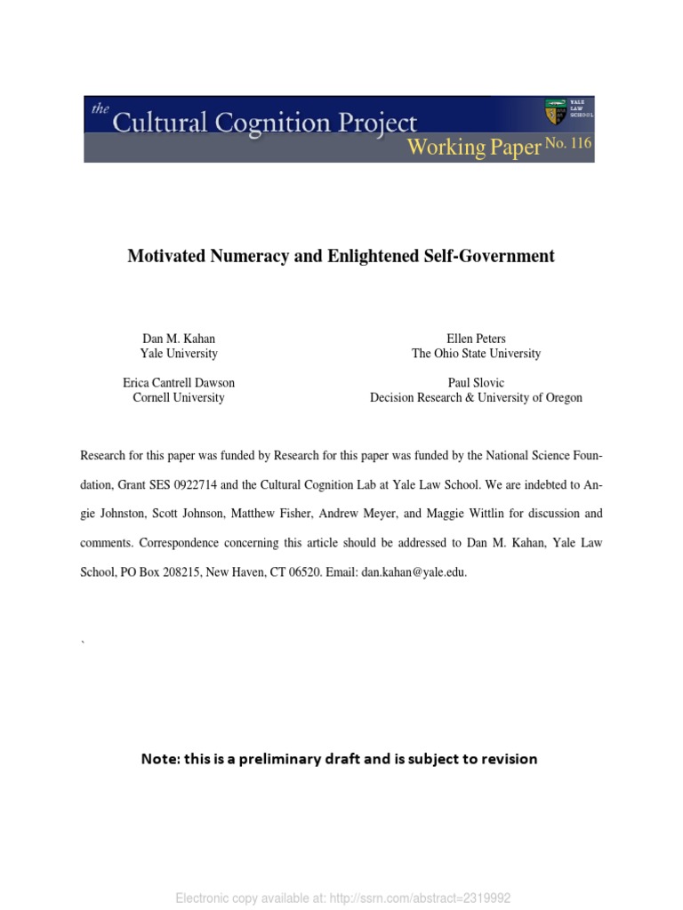 Identity Protective Cognition Thesis Pdf Statistical Power Experiment