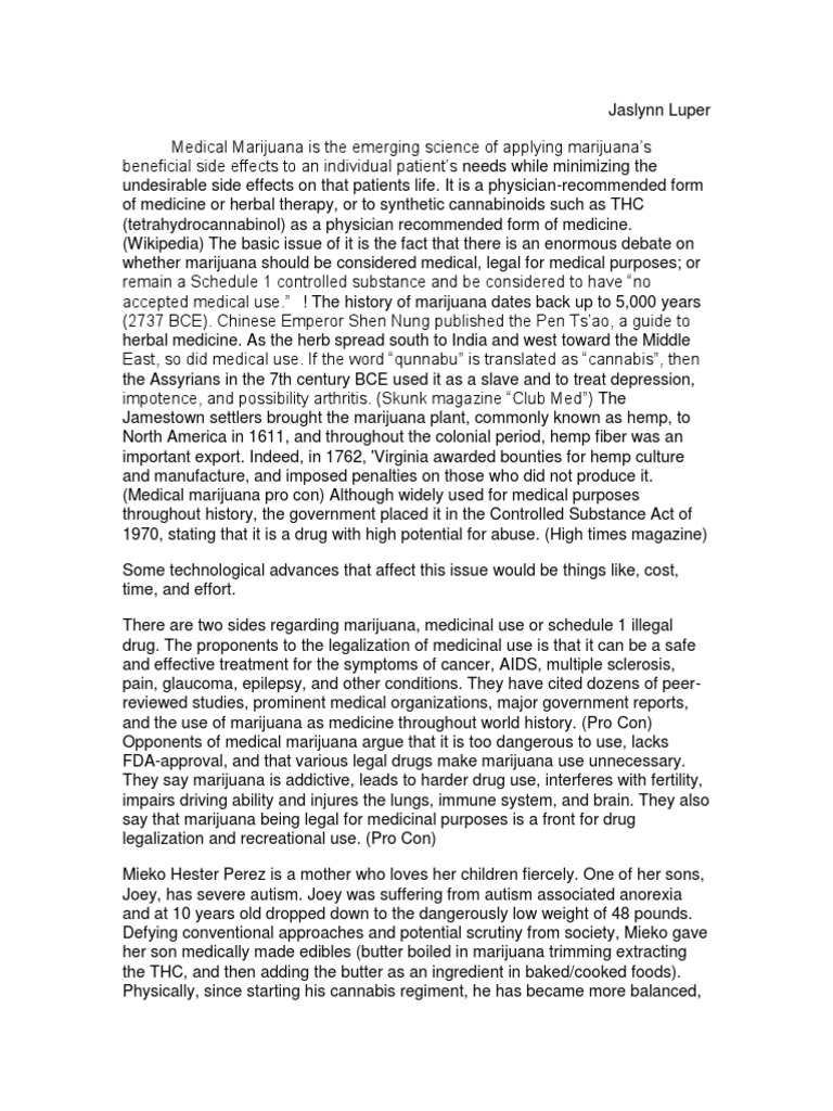 essay on medical marijuana