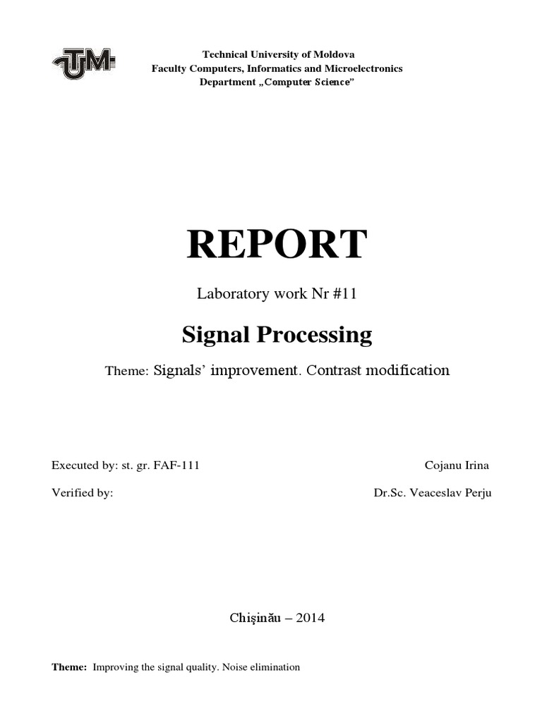 Signal Quality Improvement Report | PDF