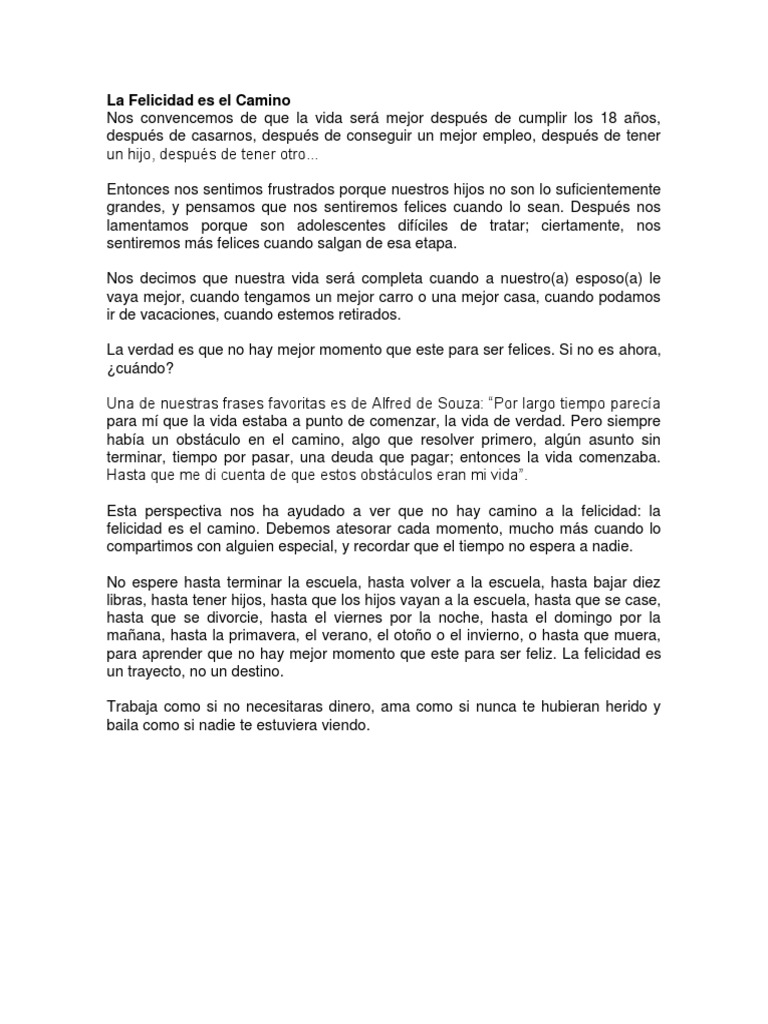 La Felicidad es el Camino | PDF